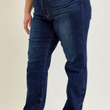Selena Mid Rise Straight Leg with Fray Hem - PLUS