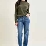 Samantha Mid Rise V-Front Straight Jeans