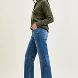 Samantha Mid Rise V-Front Straight Jeans