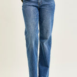 Samantha Mid Rise V-Front Straight Jeans