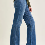Samantha Mid Rise V-Front Straight Jeans