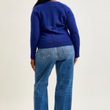 Samantha Mid Rise V-Front Straight Jeans - PLUS