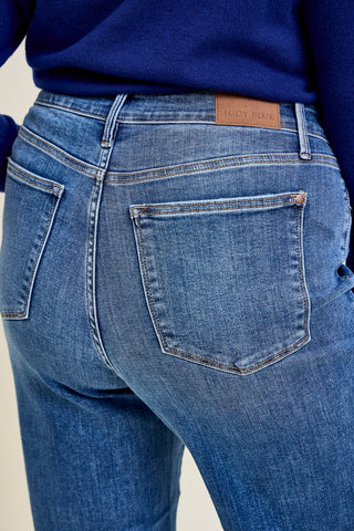 Samantha Mid Rise V-Front Straight Jeans - PLUS