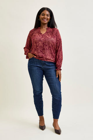 Kinsley Edgy Mid Rise Skinnies with a Raw Twist - PLUS
