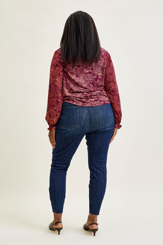 Kinsley Edgy Mid Rise Skinnies with a Raw Twist - PLUS