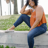 Kinsley Edgy Mid-Rise Skinnies with a Raw Twist - PLUS