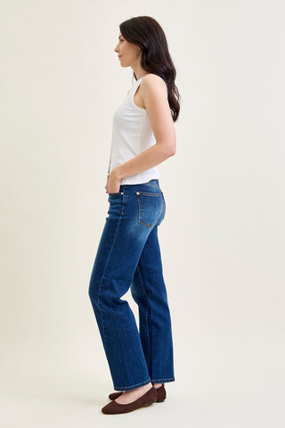 Kimberly Side Seam Detail Straight Jeans