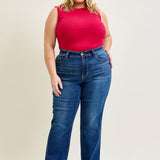 Aubrey Mid Rise Side Seam Detail Straight - PLUS