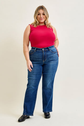 Aubrey Mid Rise Side Seam Detail Straight - PLUS