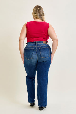 Aubrey Mid Rise Side Seam Detail Straight - PLUS