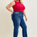 Aubrey Mid Rise Side Seam Detail Straight - PLUS