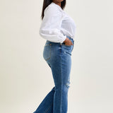 Indie Mid Rise Flare Jeans – Buttoned Up and Ready to Flaunt - PLUS