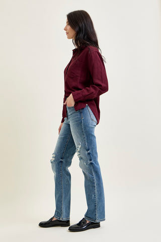 Kaylee High Waist Distressed Dad Jeans