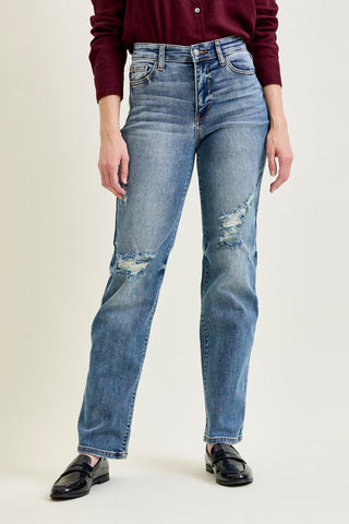 Kaylee High Waist Distressed Dad Jeans