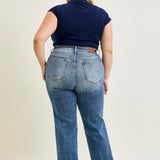 Kaylee High Waist Distressed Dad Jeans - PLUS