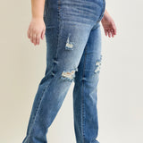 Kaylee High Waist Distressed Dad Jeans - PLUS