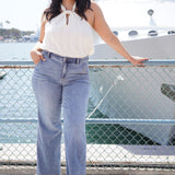 Sage High Rise Retro Wide Leg - PLUS