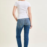 Amber Mid Rise Vintage Wash Non-Distressed Boyfriend
