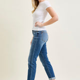 Amber Mid Rise Vintage Wash Non-Distressed Boyfriend