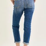 Amber Mid Rise Vintage Wash Non-Distressed Boyfriend