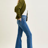 Daisy Bootcut with Double-Button Waist and Frayed Hem
