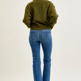 Daisy Bootcut with Double-Button Waist and Frayed Hem