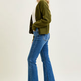 Daisy Bootcut with Double-Button Waist and Frayed Hem
