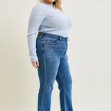 Daisy Bootcut with Double-Button Waist and Frayed Hem - PLUS