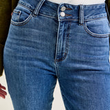 Daisy Bootcut with Double-Button Waist and Frayed Hem