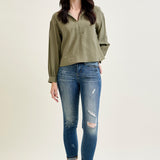 Farrah Mid-Rise Relaxed Fit Distressed Jeans
