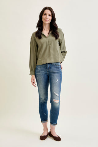 Farrah Mid-Rise Relaxed Fit Distressed Jeans