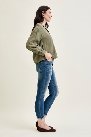 Farrah Mid-Rise Relaxed Fit Distressed Jeans