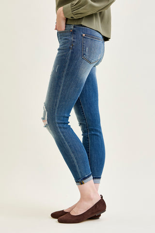 Farrah Mid-Rise Relaxed Fit Distressed Jeans