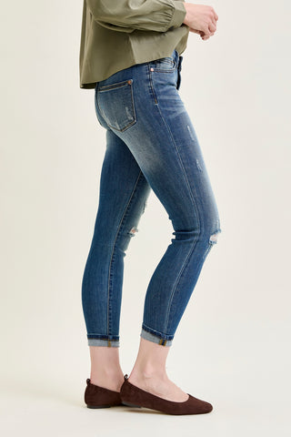 Farrah Mid-Rise Relaxed Fit Distressed Jeans