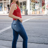 Carey Straight Leg Cuffed Hem Jeans