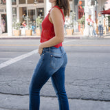 Carey Straight Leg Cuffed Hem Jeans