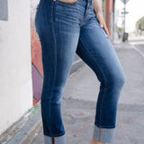 Carey Straight Leg Cuffed Hem Jeans