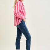 Aubree Mid Rise Distressed Boyfriend with Cuffed Hem