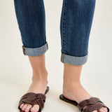 Aubree Mid Rise Distressed Boyfriend with Cuffed Hem