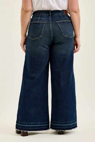 Liza Palazzo Jeans with Front Patch Pockets - PLUS