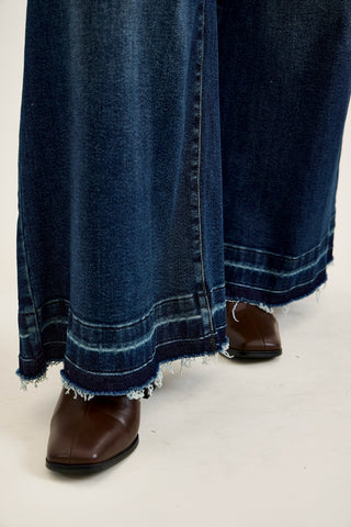 Liza Palazzo Jeans with Front Patch Pockets - PLUS