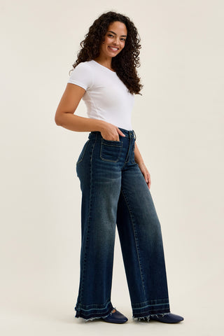 Liza Palazzo Jeans with Front Patch Pockets