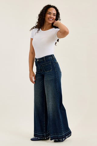 Liza Palazzo Jeans with Front Patch Pockets