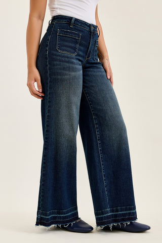 Liza Palazzo Jeans with Front Patch Pockets