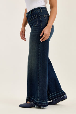 Liza Palazzo Jeans with Front Patch Pockets