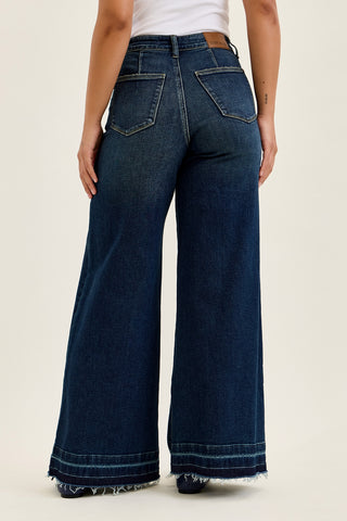 Liza Palazzo Jeans with Front Patch Pockets