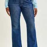 Kathy Mid Rise Bootcut Trousers with TC & Welt Pockets - PLUS