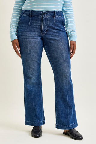 Kathy Mid Rise Bootcut Trousers with TC & Welt Pockets - PLUS