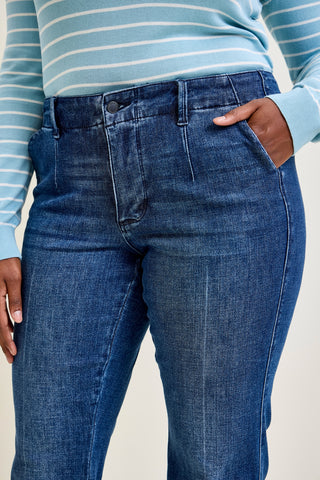 Kathy Mid Rise Bootcut Trousers with TC & Welt Pockets - PLUS
