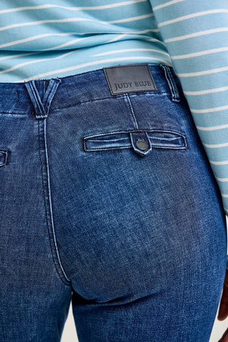 Kathy Mid Rise Bootcut Trousers with TC & Welt Pockets - PLUS
